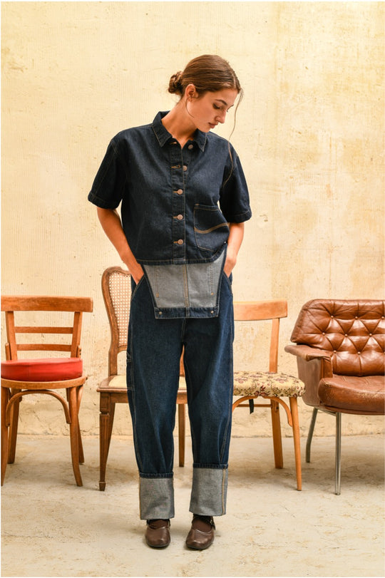 Emma - Camisa Cropped Fit Denim