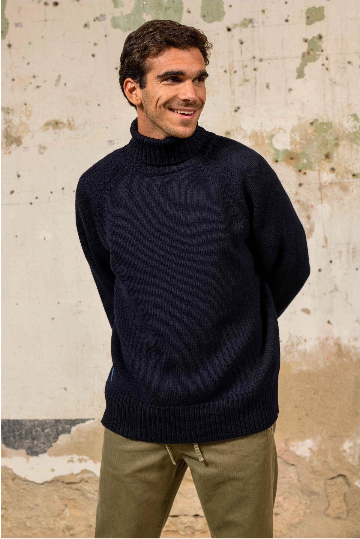 Sappelly Dark Indigo - Jersey de Cuello Vuelto Relaxed Style