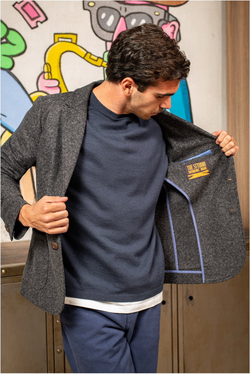 Humphrey Steel Grey - Americana Desestructurada Corte Regular