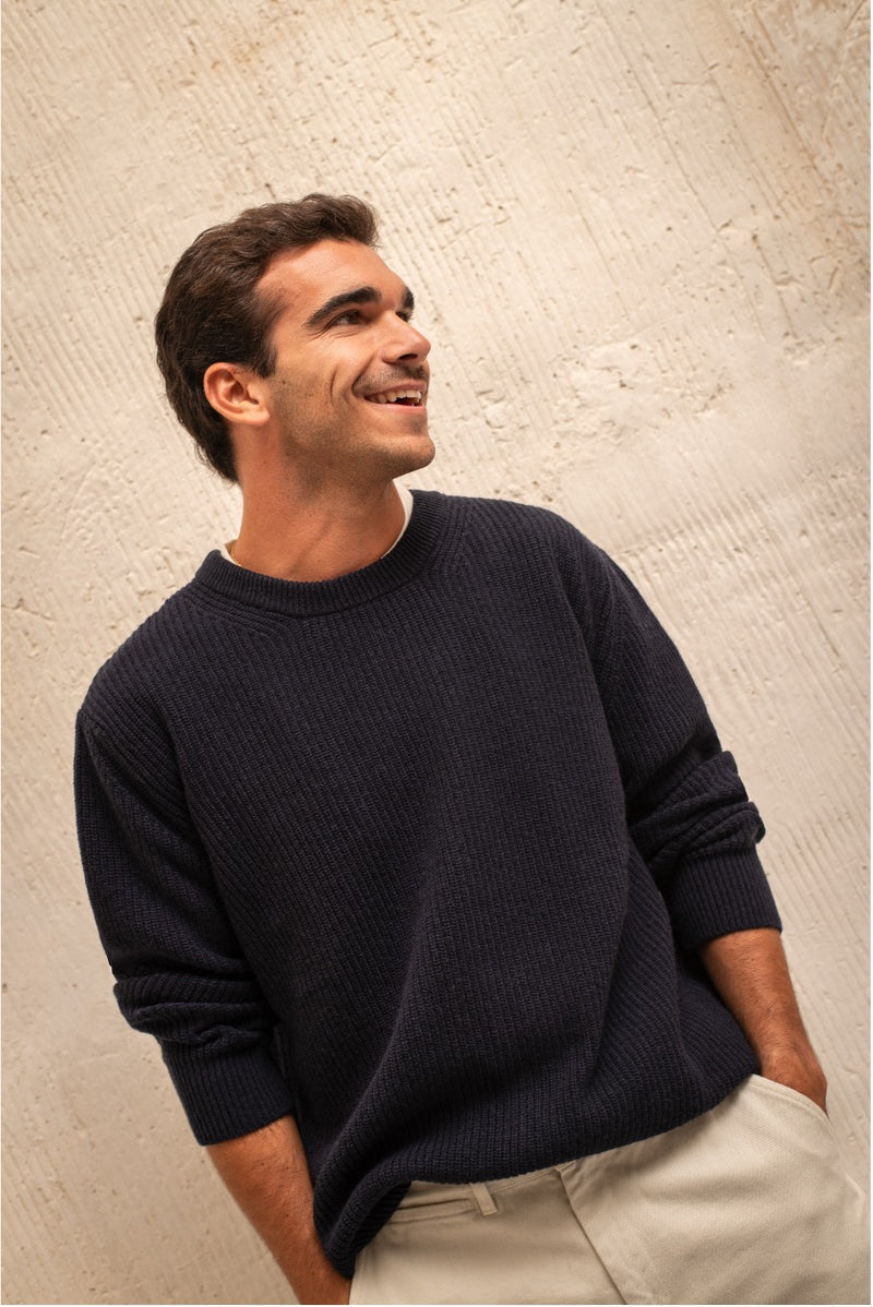 Sulfato Dark Indigo - Oversize Fit Crew Neck Sweater