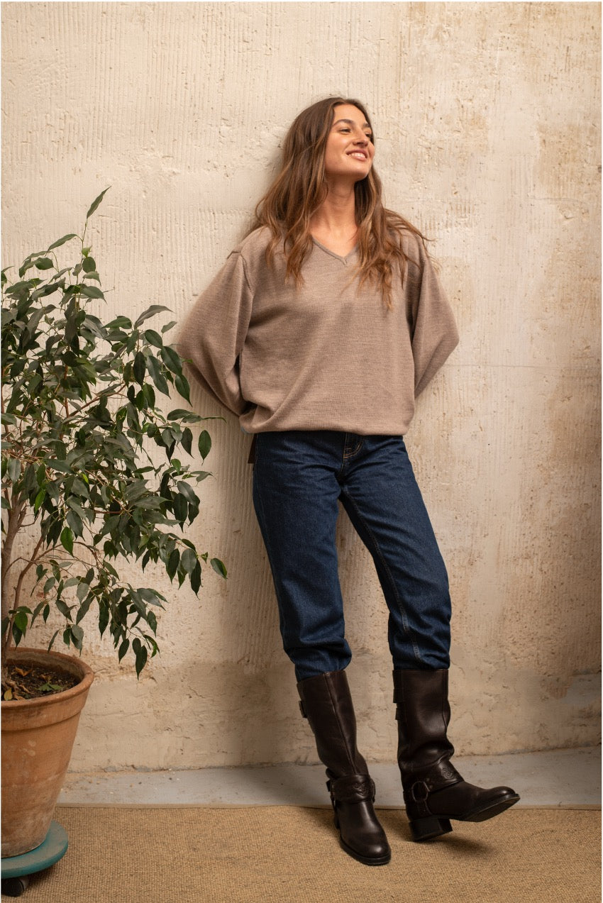 Amalfi Camel - Jersey de Pico Oversize Fit