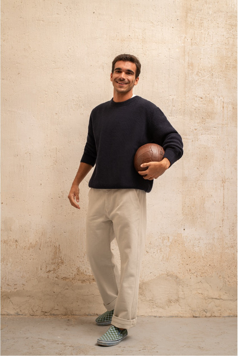 Sulfato Dark Indigo - Oversize Fit Crew Neck Sweater