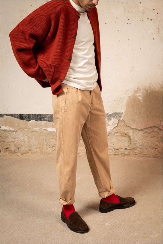 Clemen - Pantalón Chino Con Pinzas Straight Cut