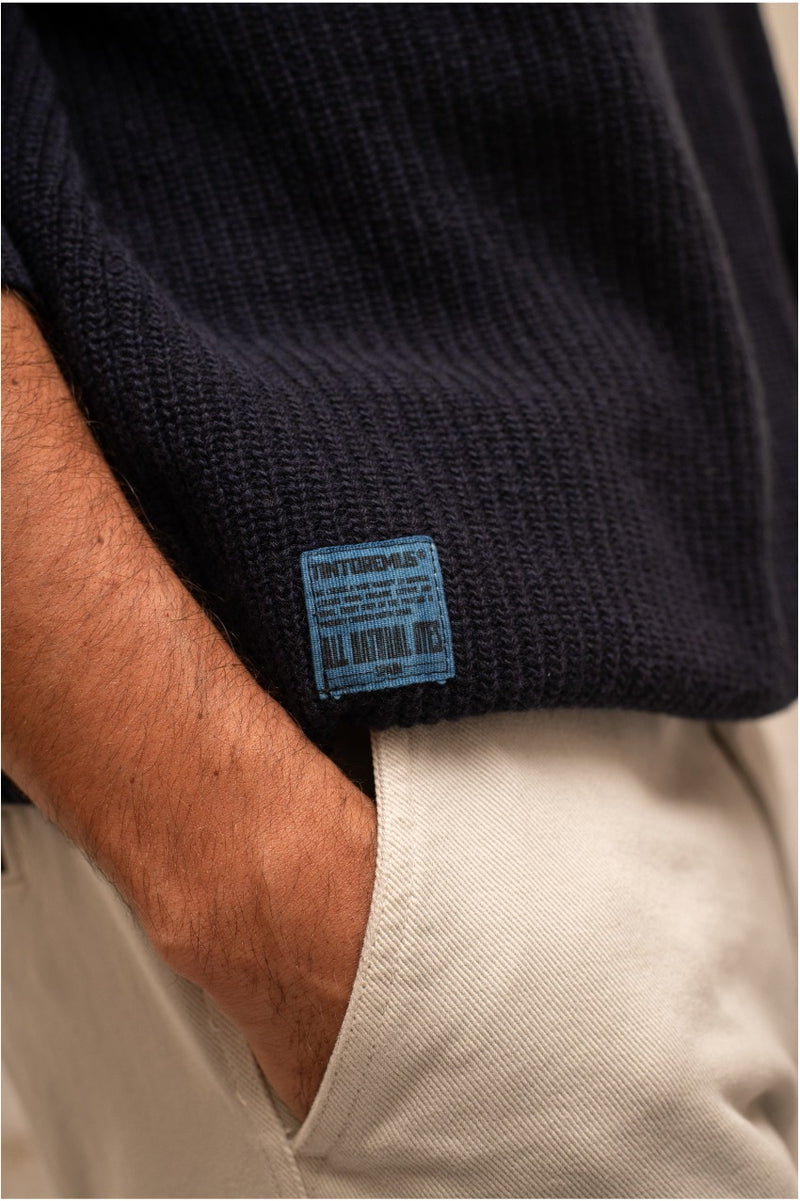 Sulfato Dark Indigo - Oversize Fit Crew Neck Sweater