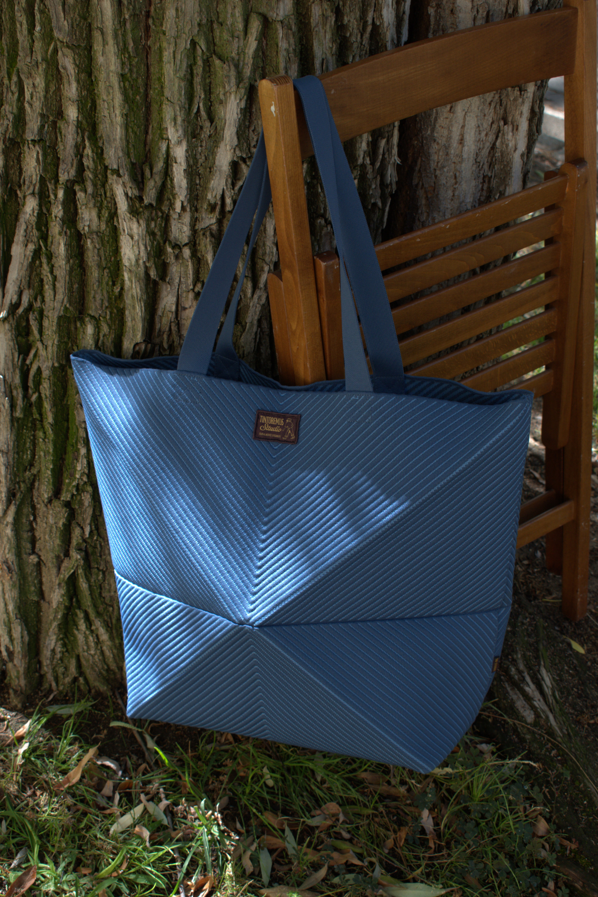 Grace Large Union Blue - Bolso knitbag