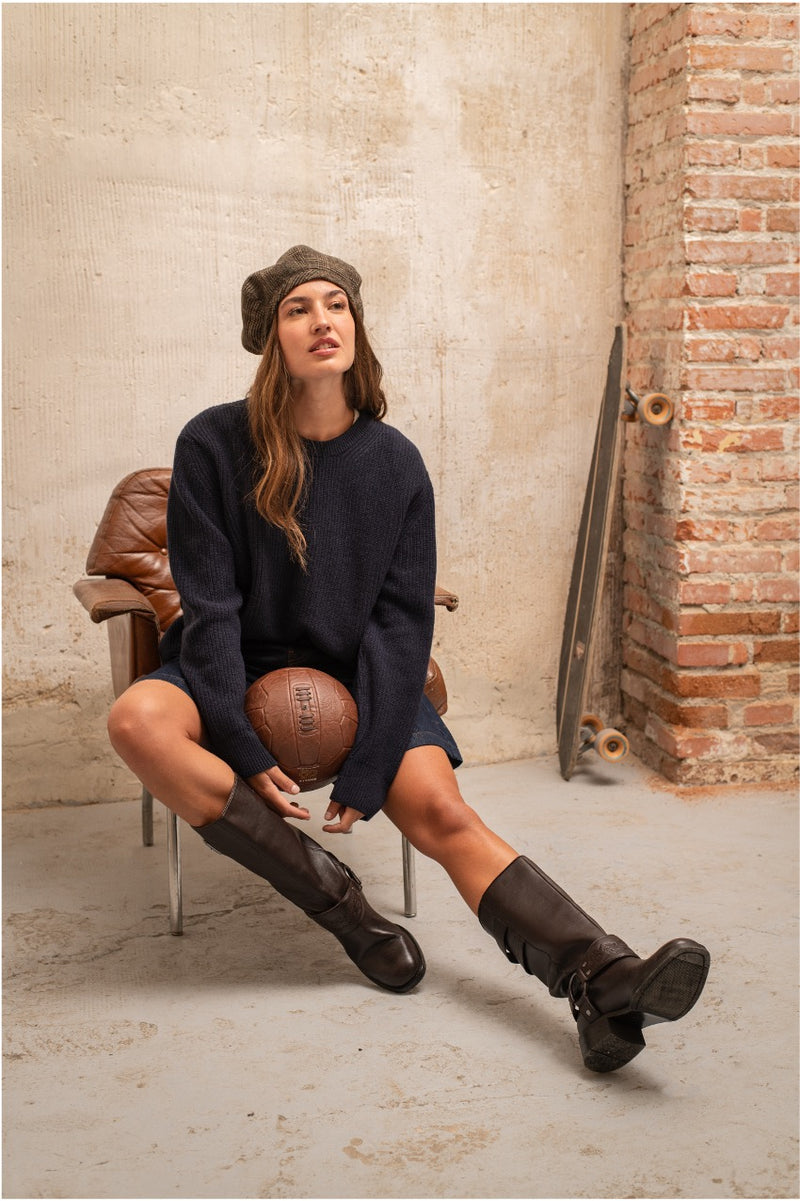 Sulfato Dark Indigo - Oversize Fit Crew Neck Sweater