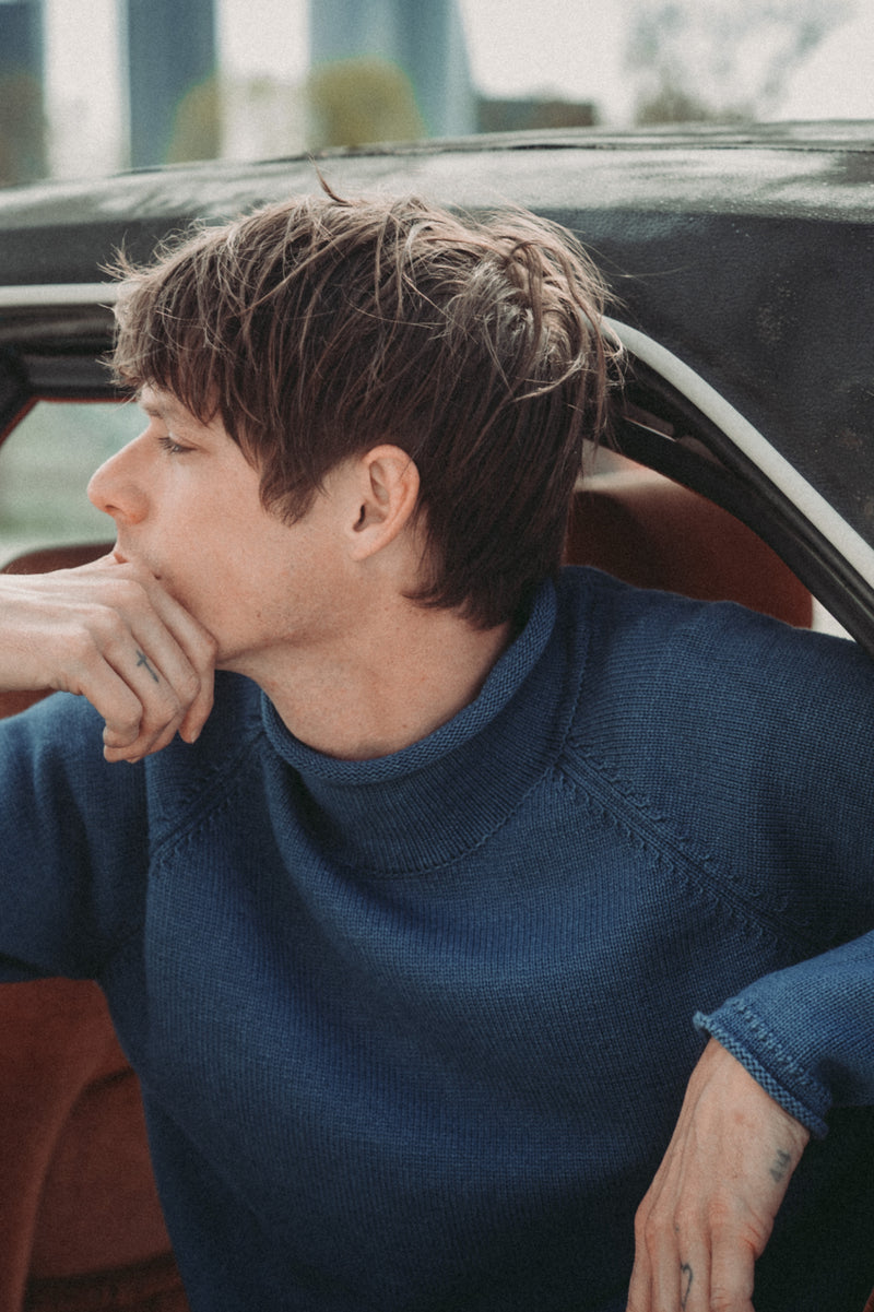 Alumbre Mid Indigo - Fisherman Regular Fit Jumper