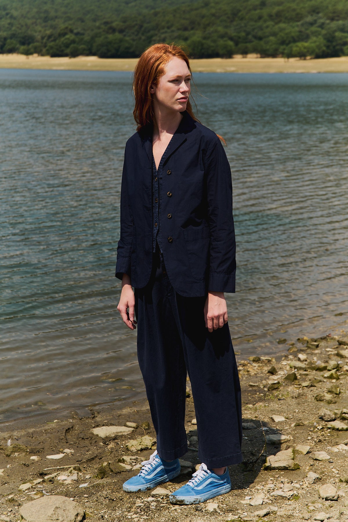 Aline Deep Sea - Pantalón tipo Barrel