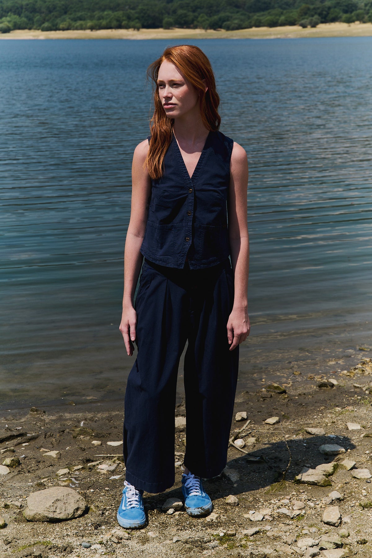 Aline Deep Sea - Pantalón tipo Barrel