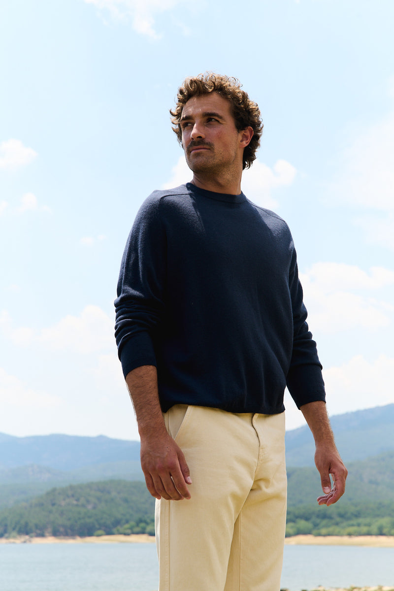 Eddie Navy Blue - Jersey Cuello Redondo