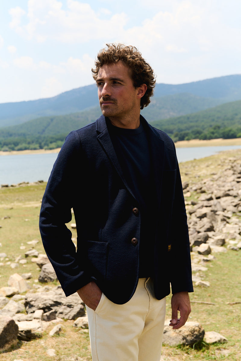 Humphrey Blue Black - Americana Desestructurada Corte Regular