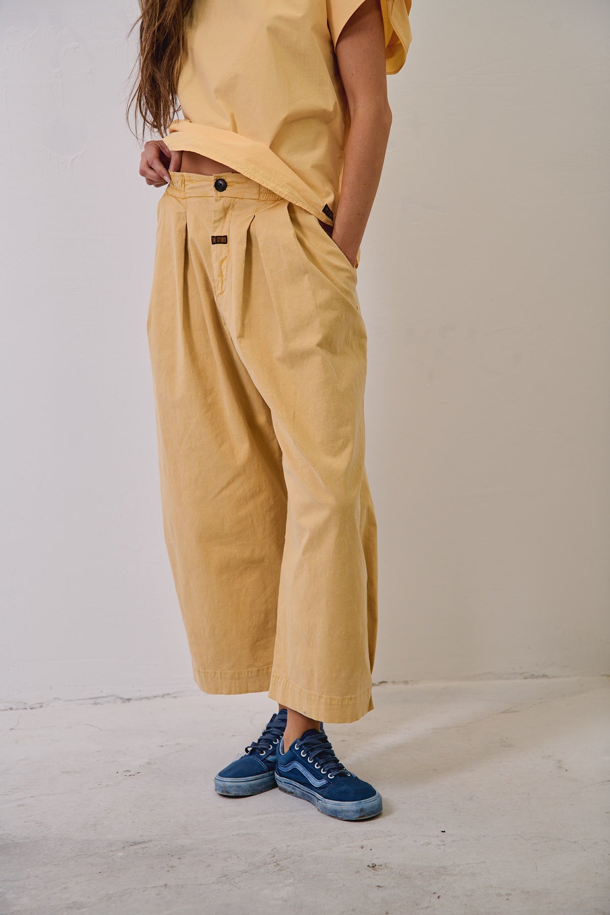 Aline Pastel Lemon - Pantalón tipo Barrel