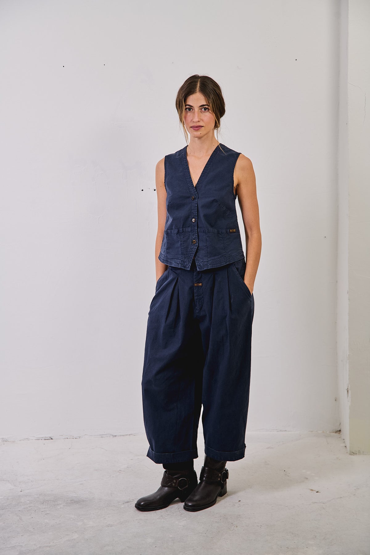 Aline Deep Sea - Pantalón tipo Barrel