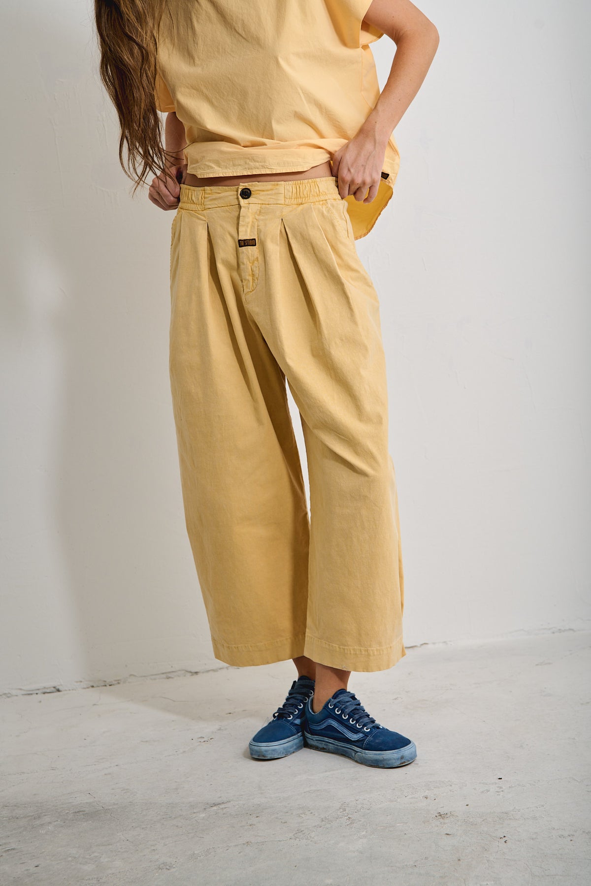 Aline Pastel Lemon - Pantalón tipo Barrel