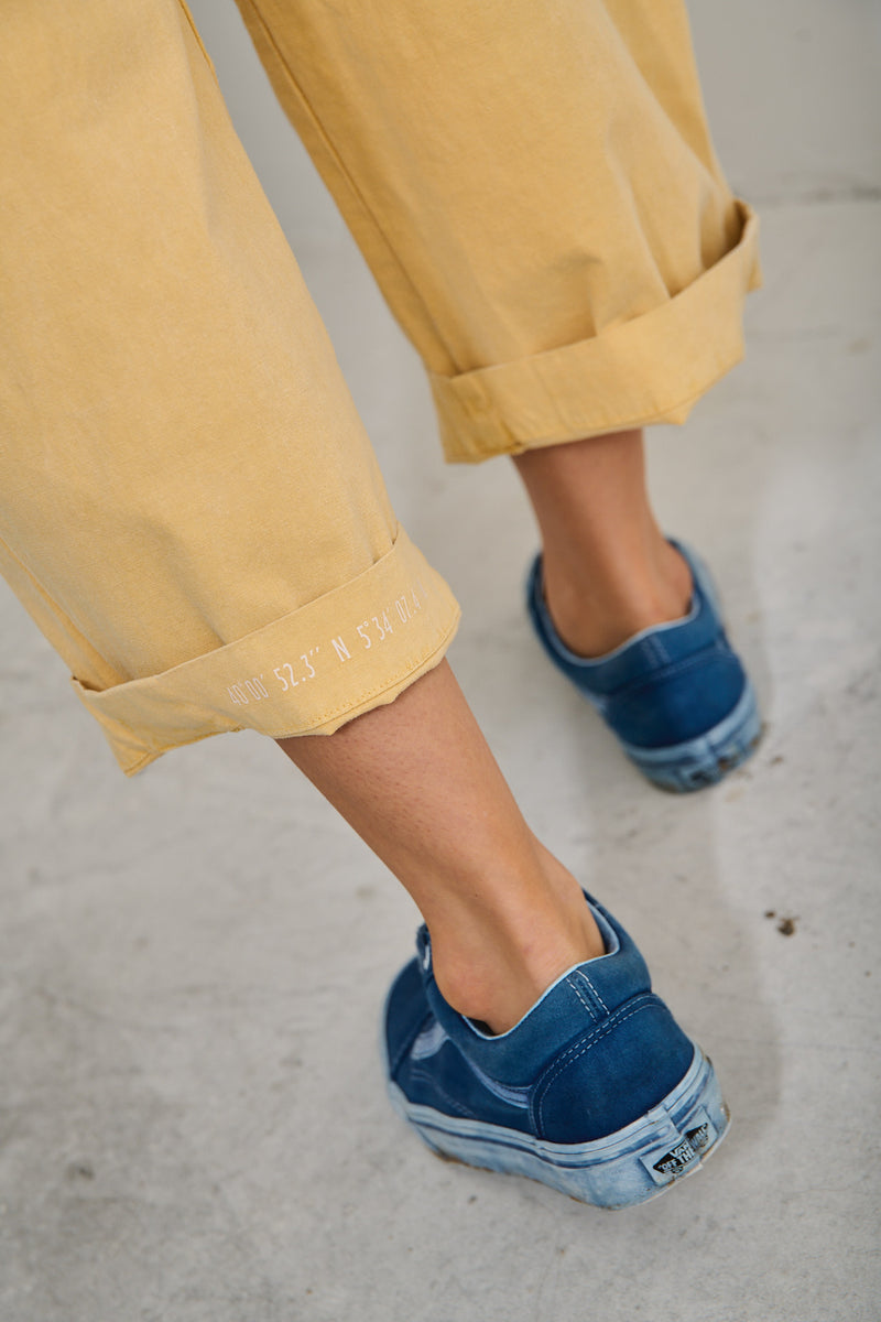 Aline Pastel Lemon - Pantalón tipo Barrel