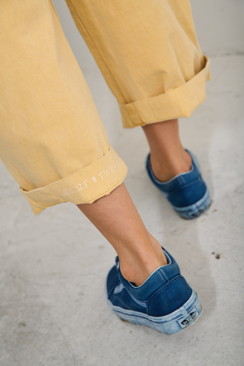 Aline Pastel Lemon - Pantalón tipo Barrel
