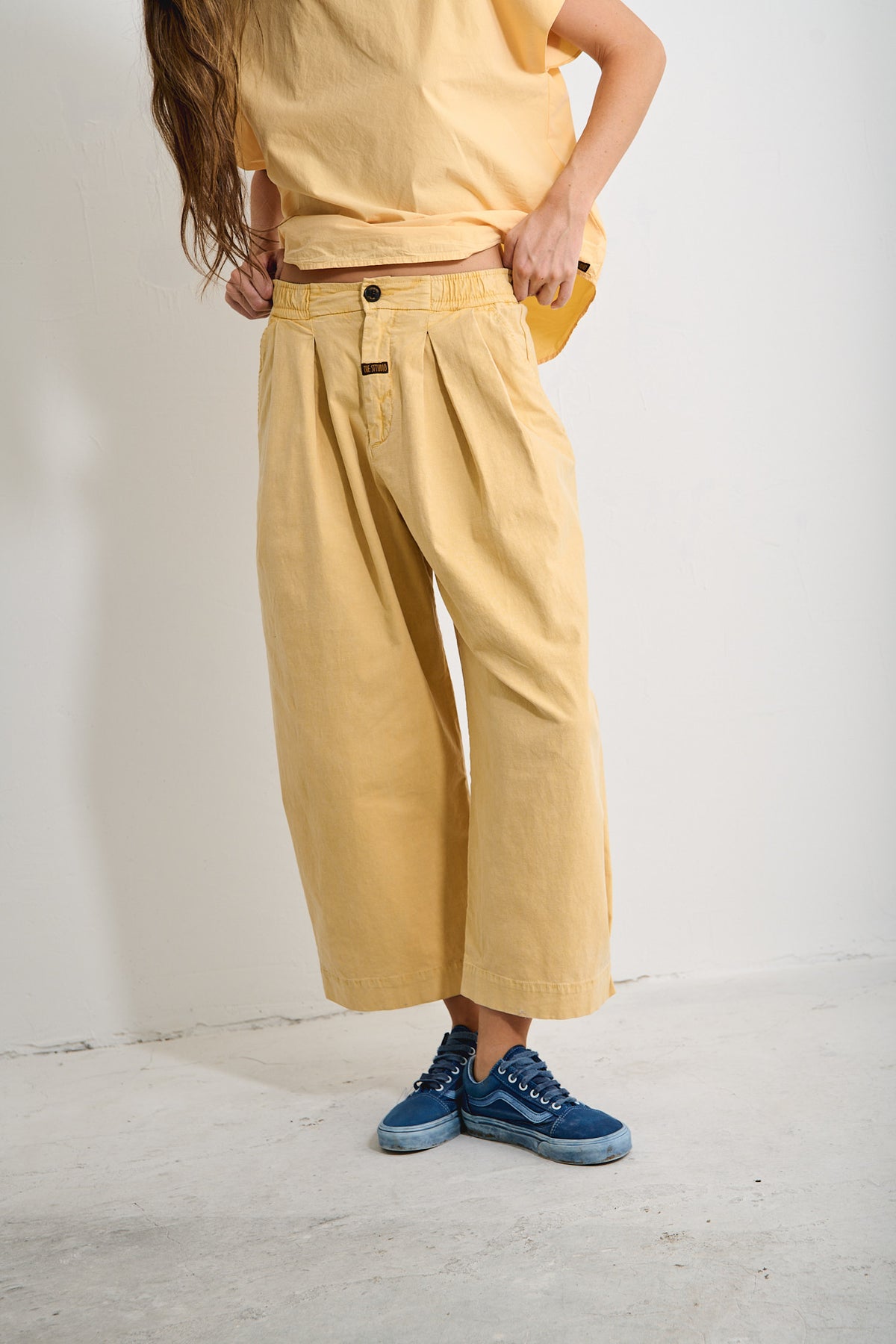 Aline Pastel Lemon - Pantalón tipo Barrel