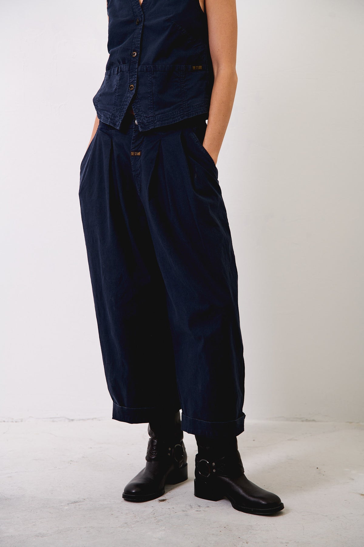 Aline Deep Sea - Pantalón tipo Barrel
