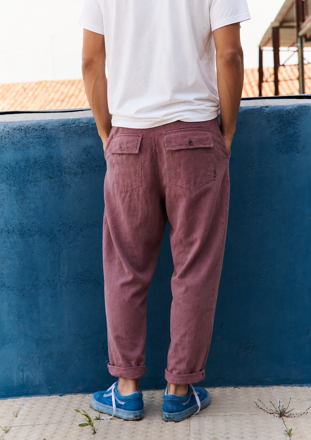 Cosme® Rosewood - Pantalón Lino Capri Tipo Chino Relaxed-Tapered Cut