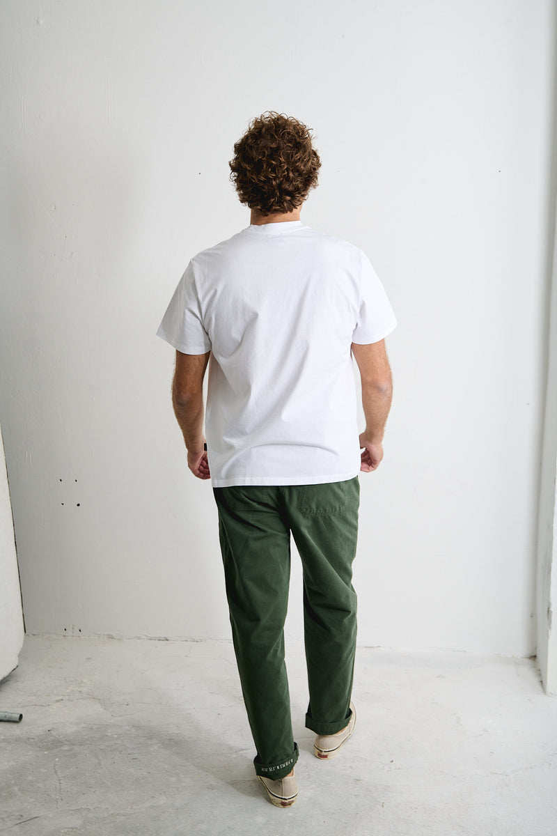 Clemen Dark Olive - Pantalón Chino Con Pinzas Straight Cut