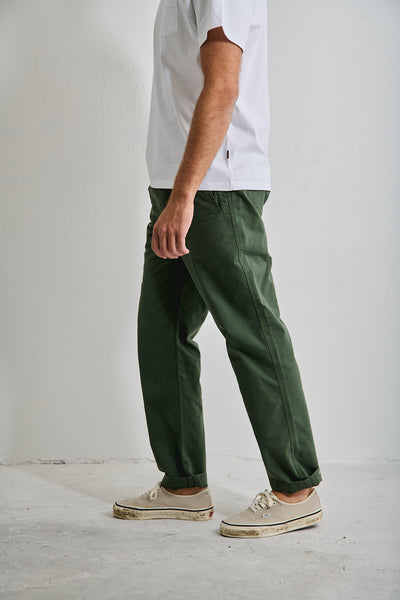 Clemen Dark Olive - Pantalón Chino Con Pinzas Straight Cut