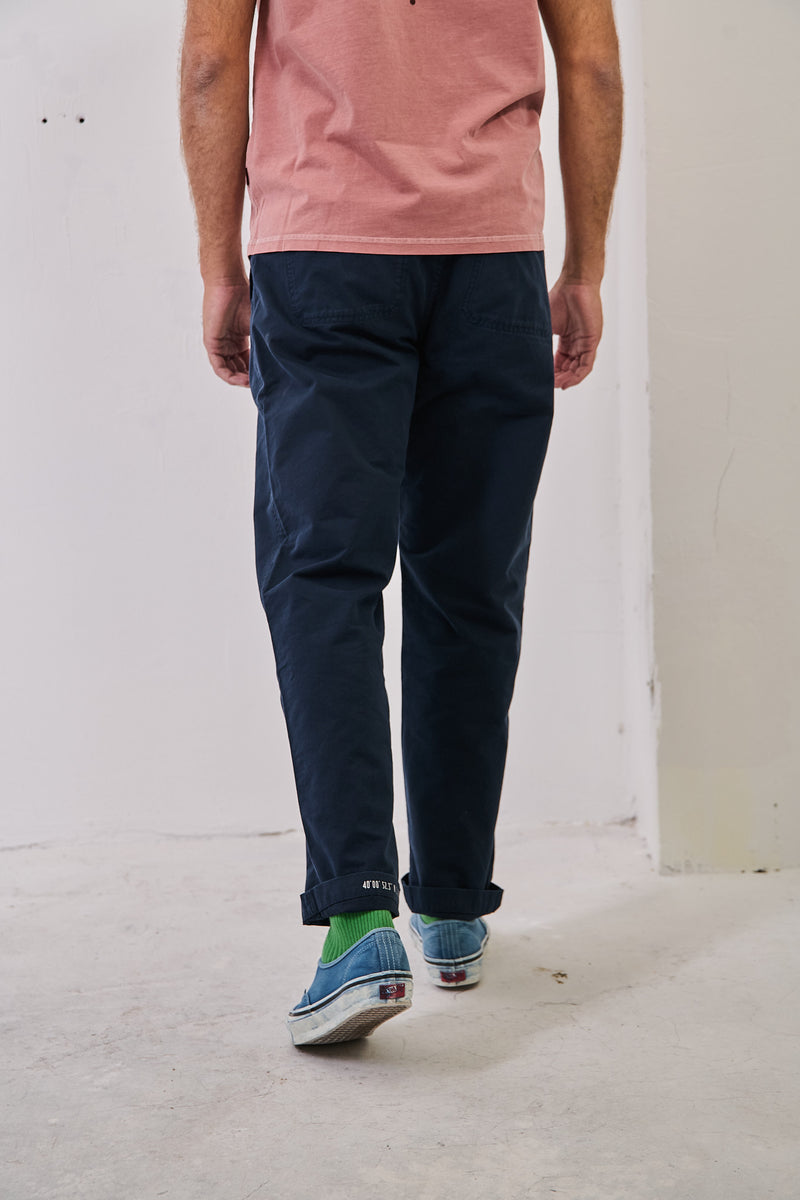 Clemen Marine - Pantalón Chino Con Pinzas Straight Cut