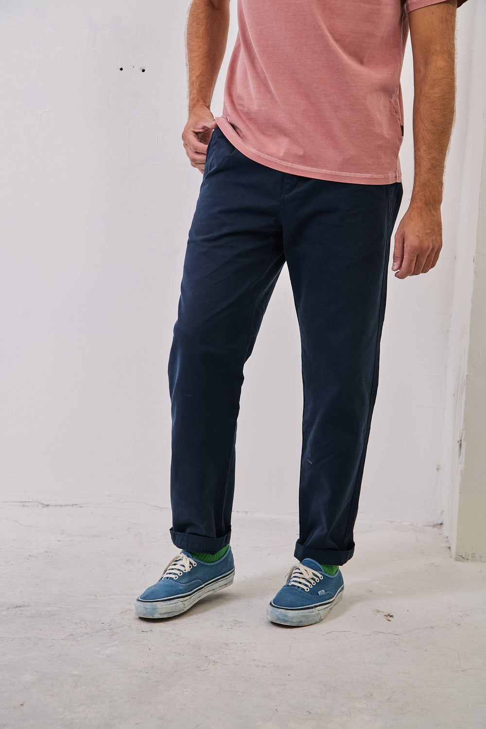 Clemen Marine - Pantalón Chino Con Pinzas Straight Cut