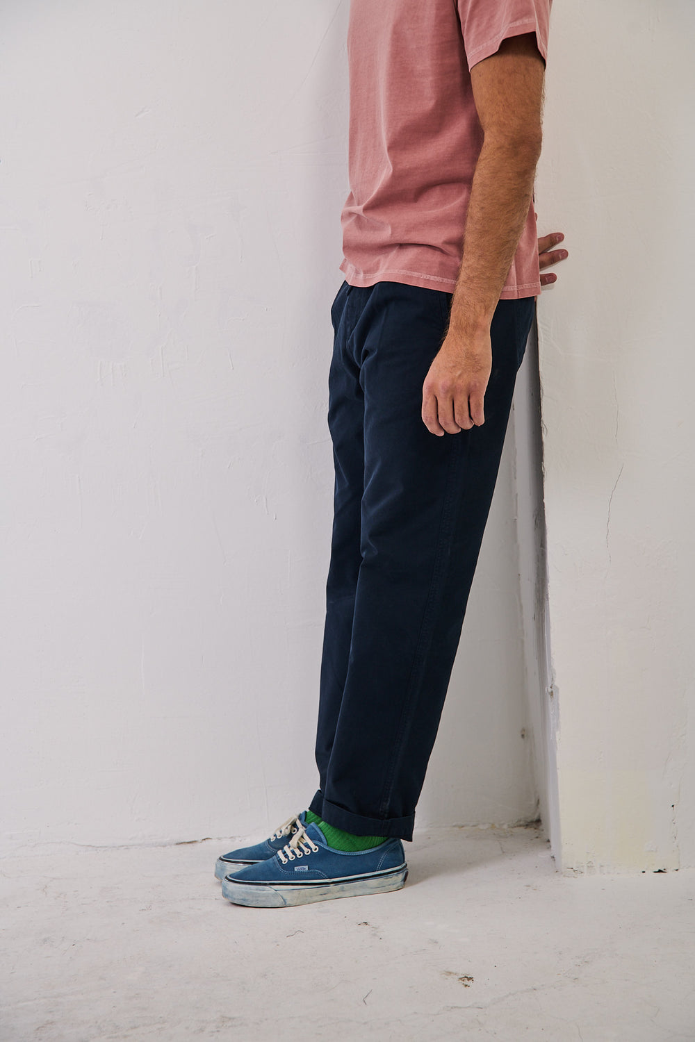 Clemen Marine - Pantalón Chino Con Pinzas Straight Cut