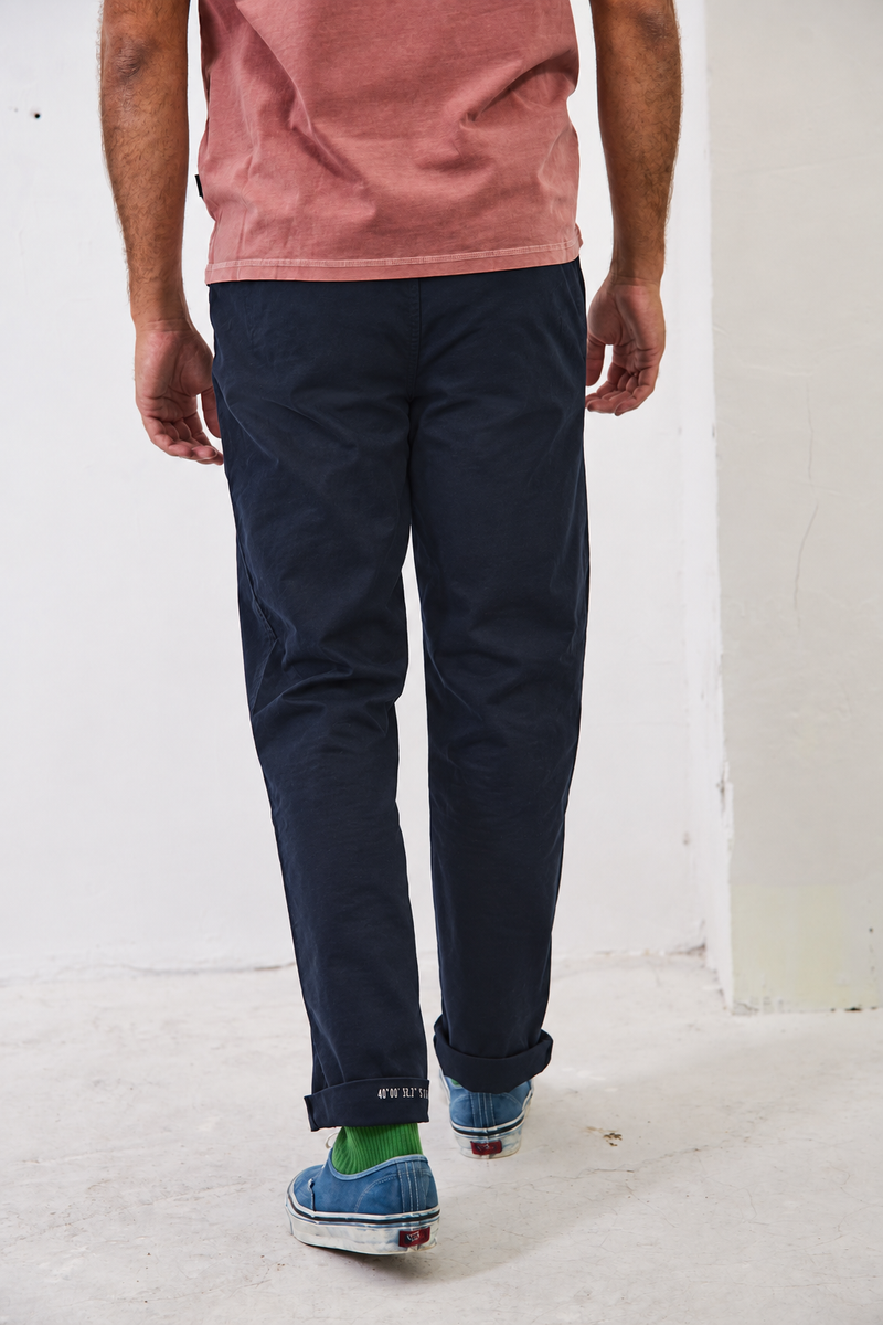 Clemen Marine - Pantalón Chino Con Pinzas Straight Cut