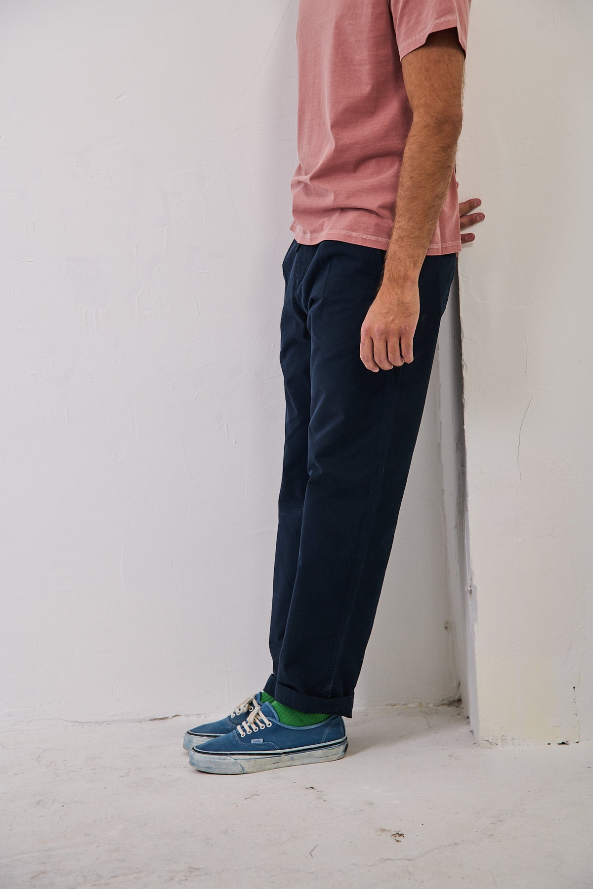 Clemen Marine - Pantalón Chino Con Pinzas Straight Cut