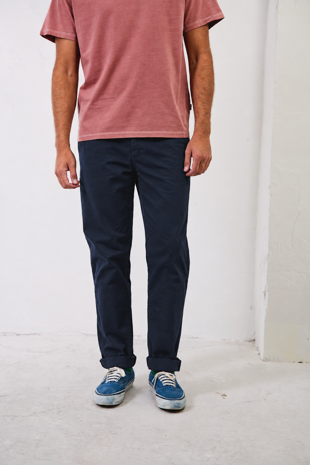 Clemen Marine - Pantalón Chino Con Pinzas Straight Cut