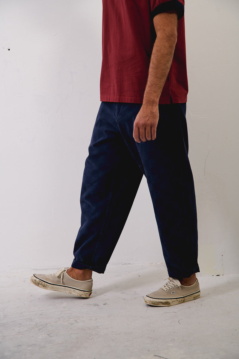 Cosme® Checks Navy - Pantalón a Cuadros Capri Tipo Chino Relaxed-Tapered Cut