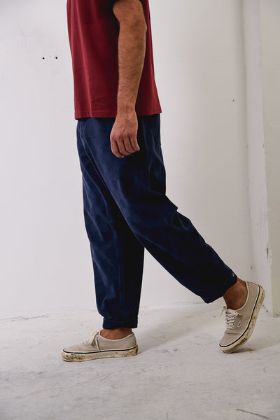 Cosme® Checks Navy - Pantalón a Cuadros Capri Tipo Chino Relaxed-Tapered Cut