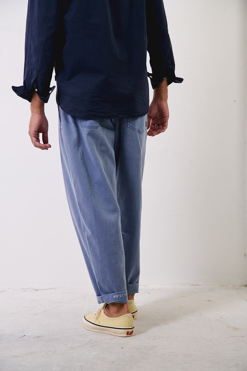 Cosme® Washed Navy  - Pantalón Capri Tipo Chino Relaxed-Tapered Cut