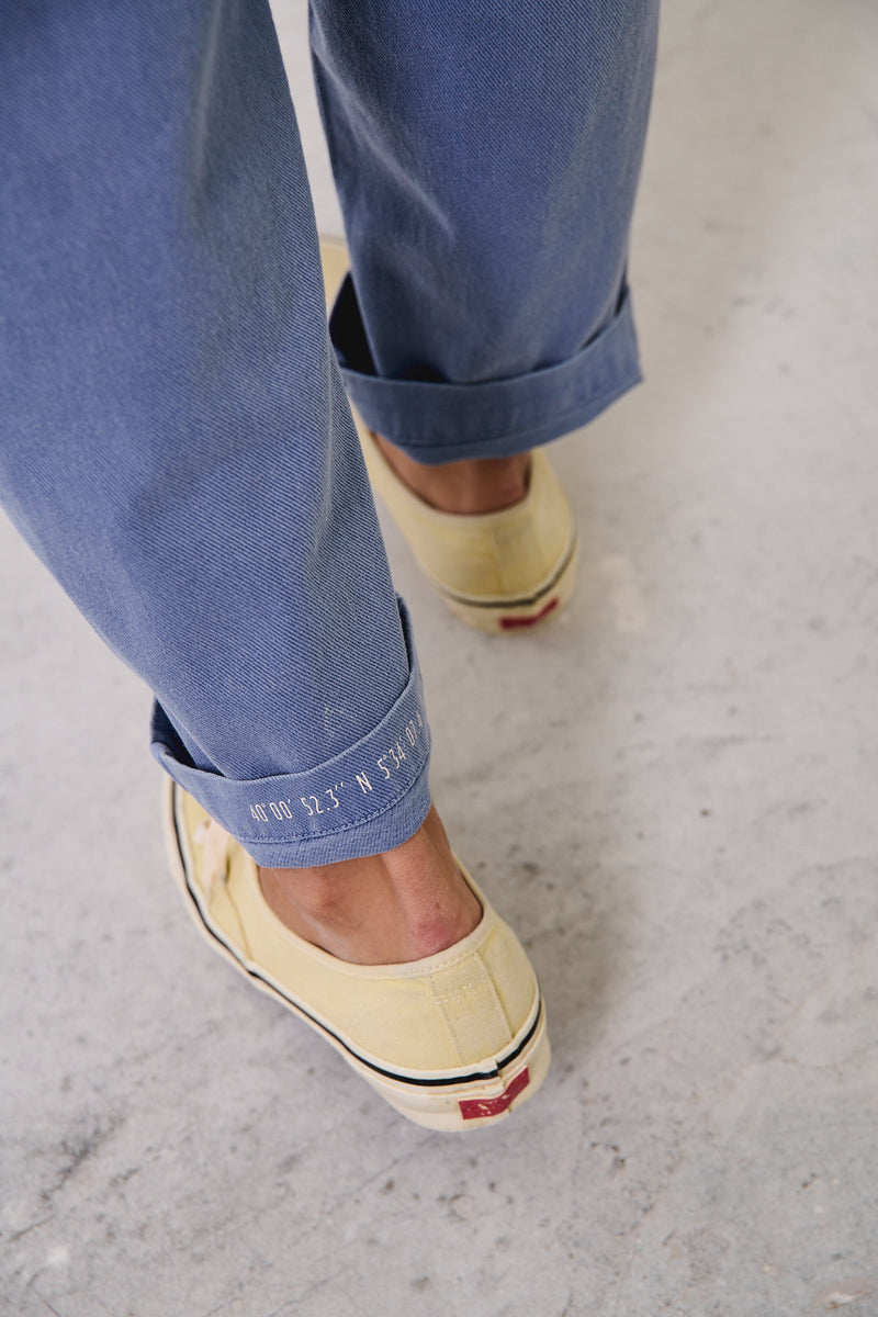 Cosme® Washed Navy  - Pantalón Capri Tipo Chino Relaxed-Tapered Cut