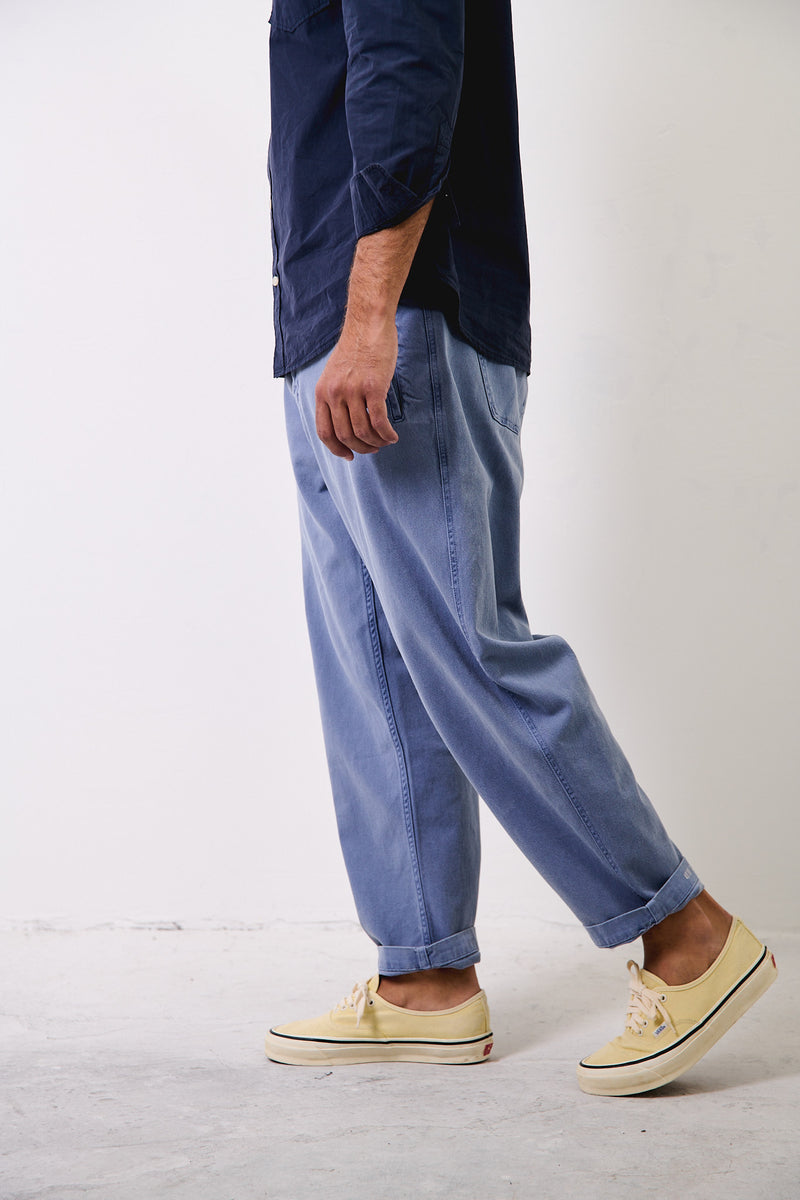 Cosme® Washed Navy  - Pantalón Capri Tipo Chino Relaxed-Tapered Cut