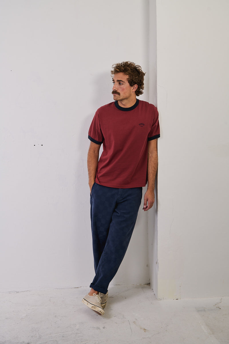 Cosme® Checks Navy - Pantalón a Cuadros Capri Tipo Chino Relaxed-Tapered Cut