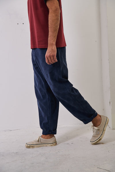 Cosme® Checks Navy - Pantalón a Cuadros Capri Tipo Chino Relaxed-Tapered Cut