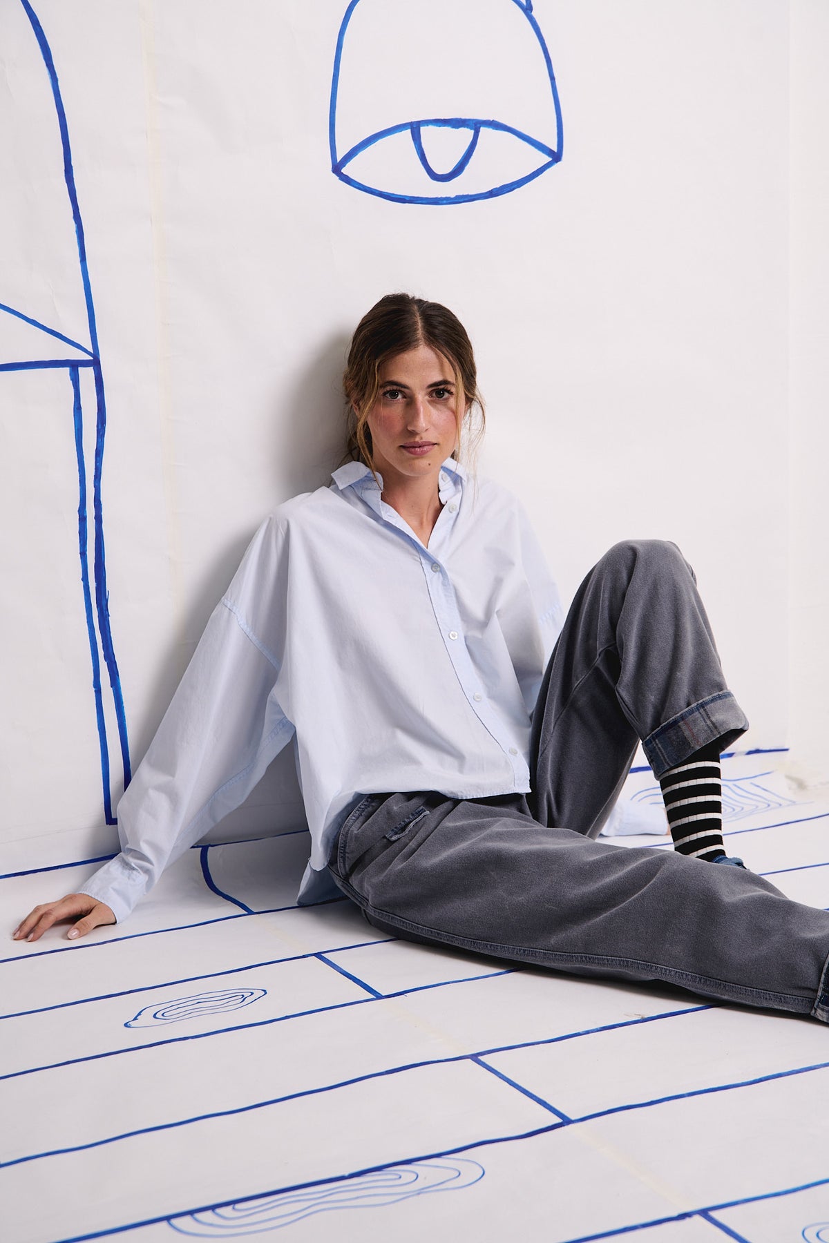Grace Sky - Camisa boxy fit