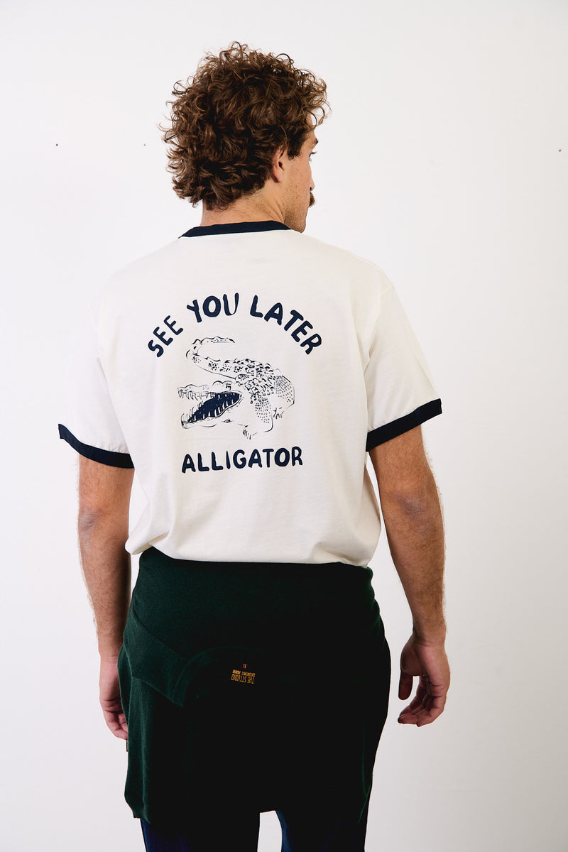 Henry Alligator Factory White - Camiseta Contraste Regular Fit