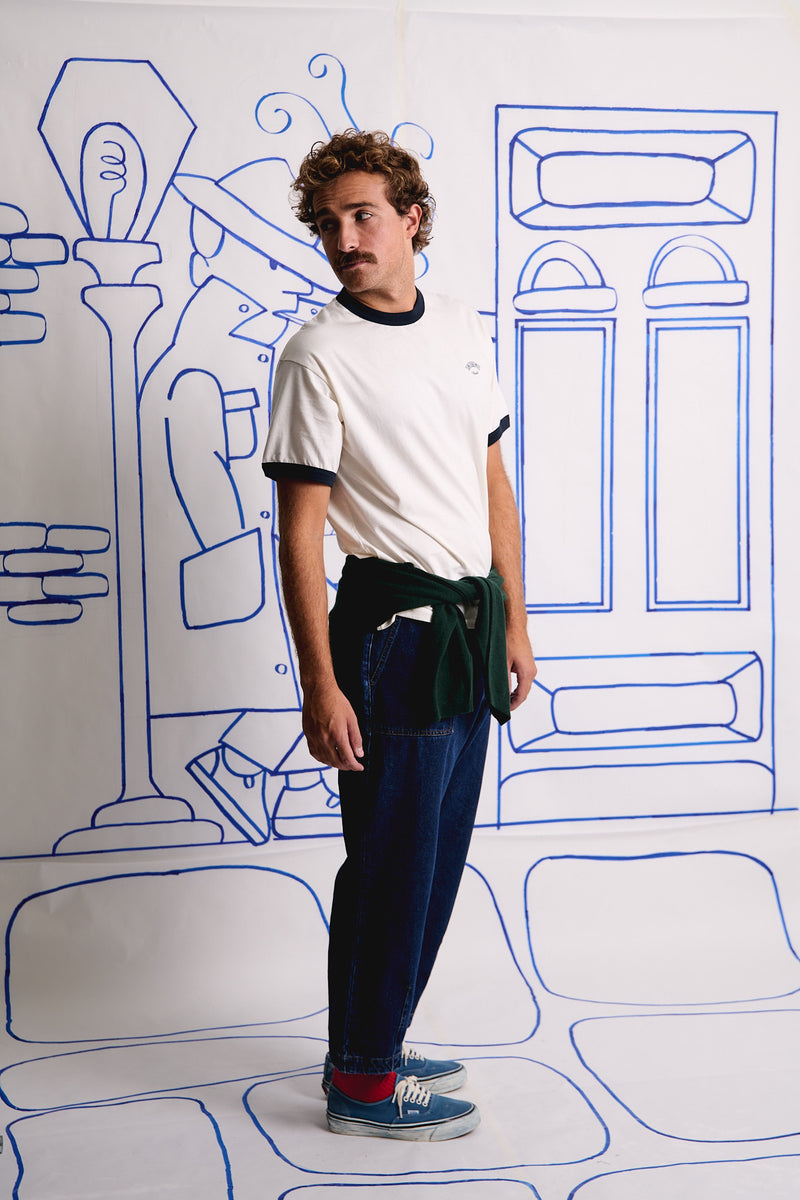 Henry Alligator Factory White - Camiseta Contraste Regular Fit