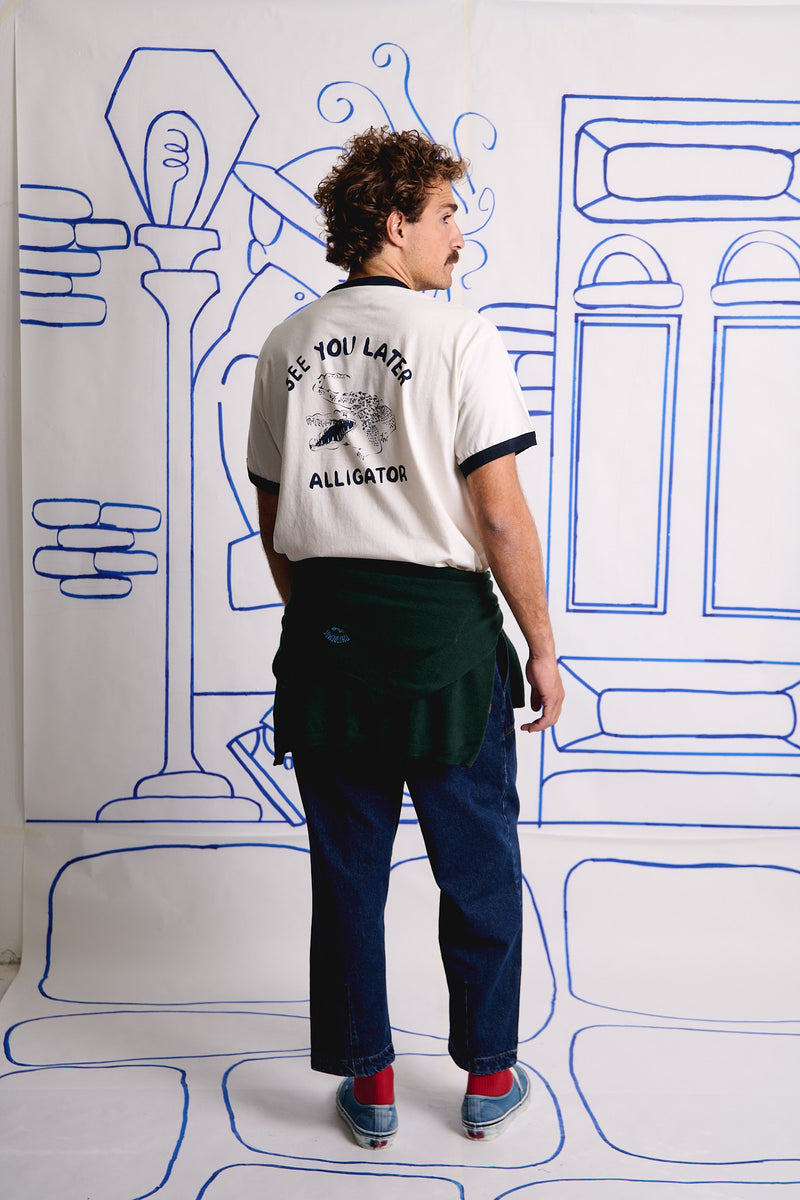 Henry Alligator Factory White - Camiseta Contraste Regular Fit