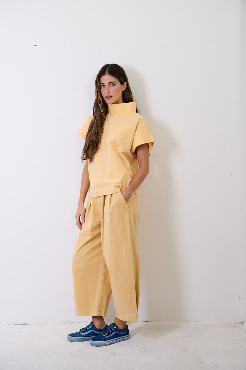 Aline Pastel Lemon - Pantalón tipo Barrel
