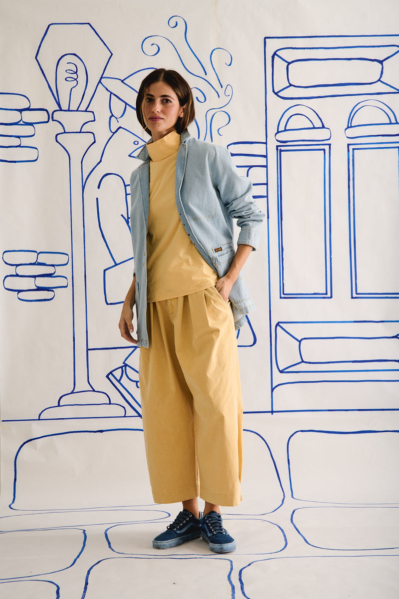 Aline Pastel Lemon - Pantalón tipo Barrel