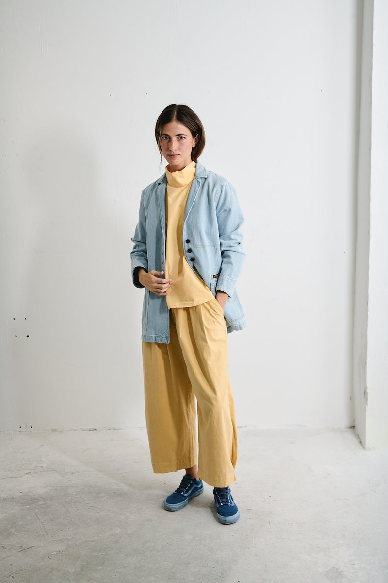 Aline Pastel Lemon - Pantalón tipo Barrel