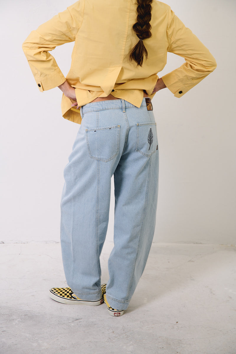 Molly Light Indigo - Pantalón tipo Barrel
