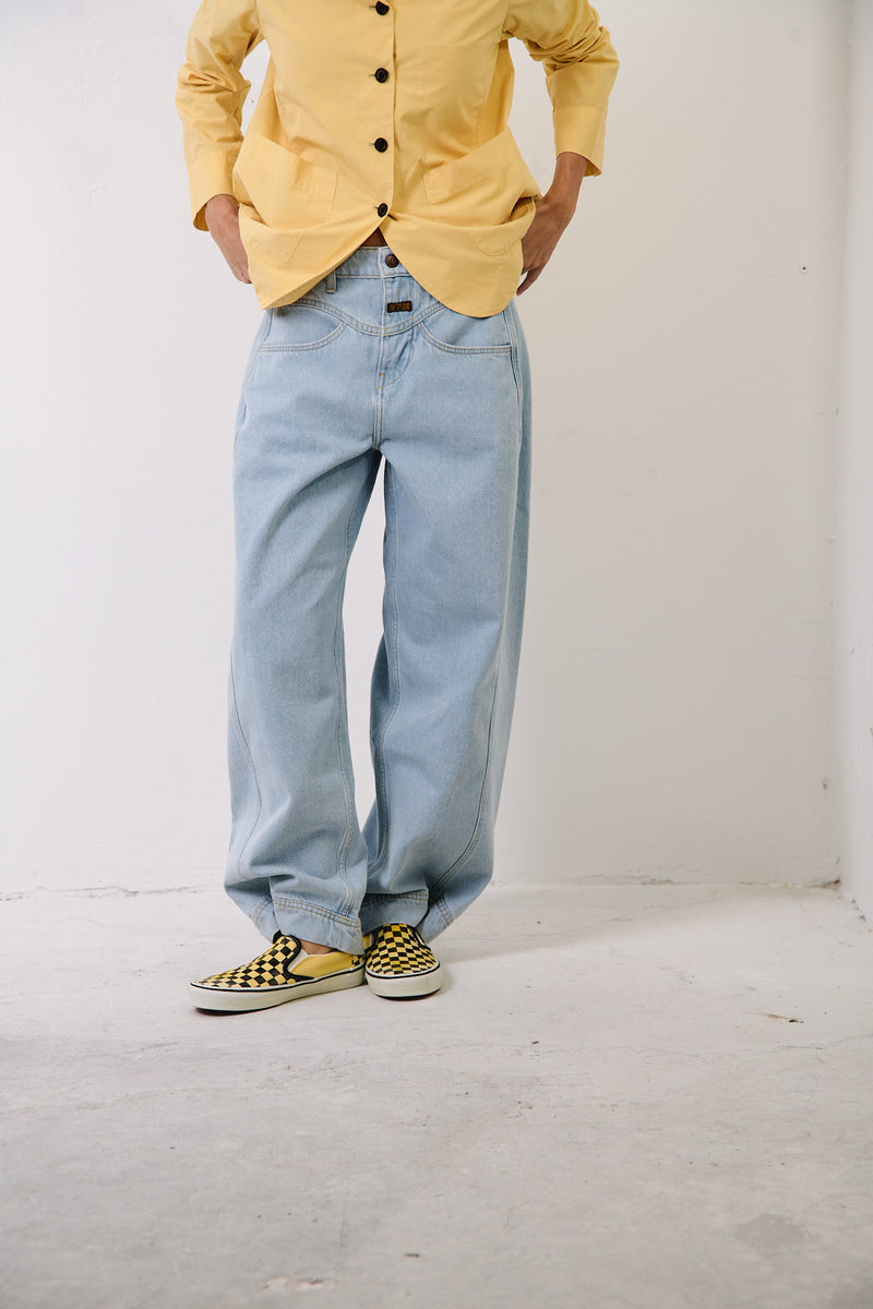 Molly Light Indigo - Pantalón tipo Barrel