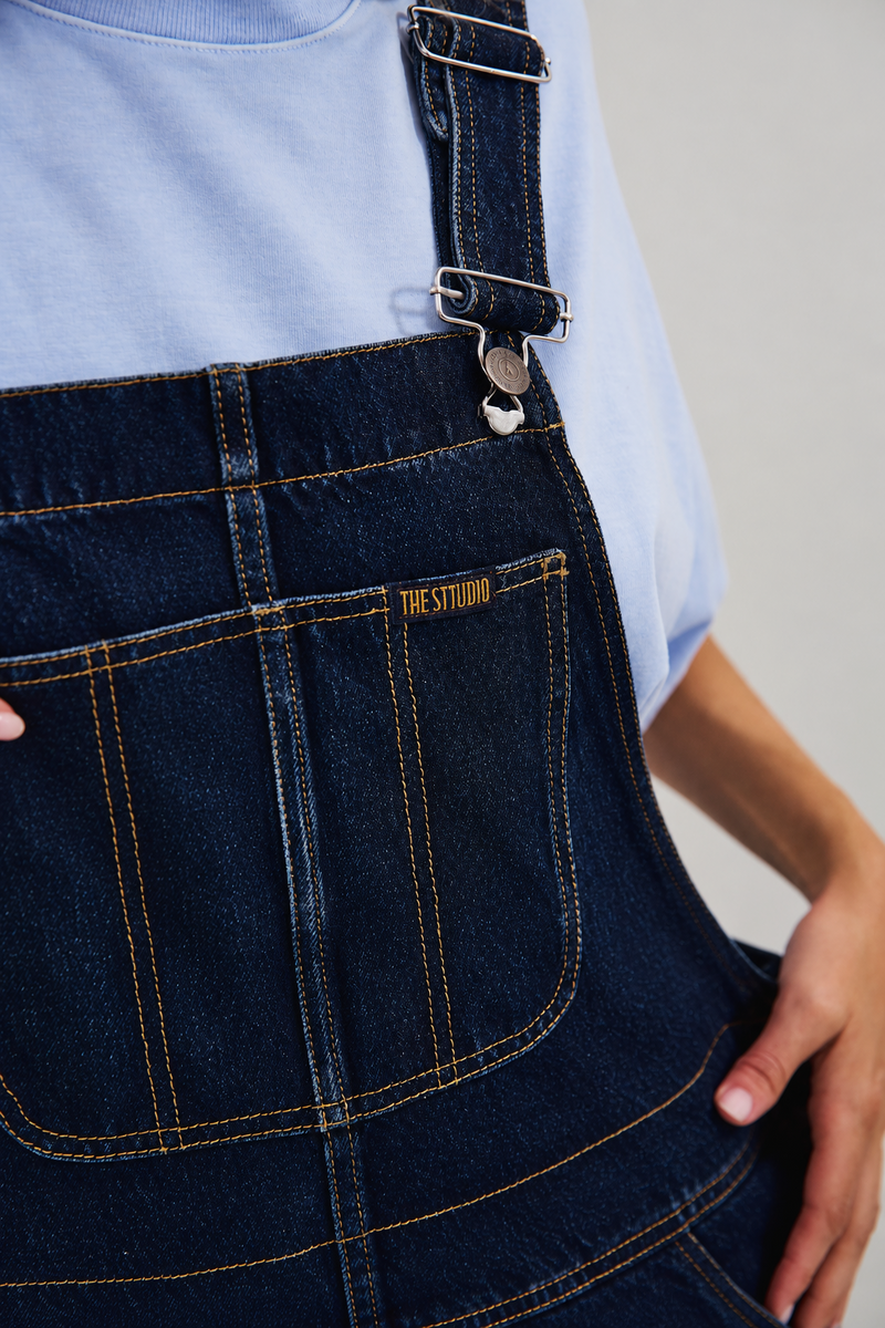 Hugh Dark Indigo - Peto Vaquero Unisex Relaxed Fit