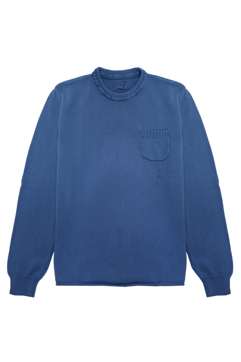 Rennet Mid Indigo - Crewneck Relaxed Fit Jumper