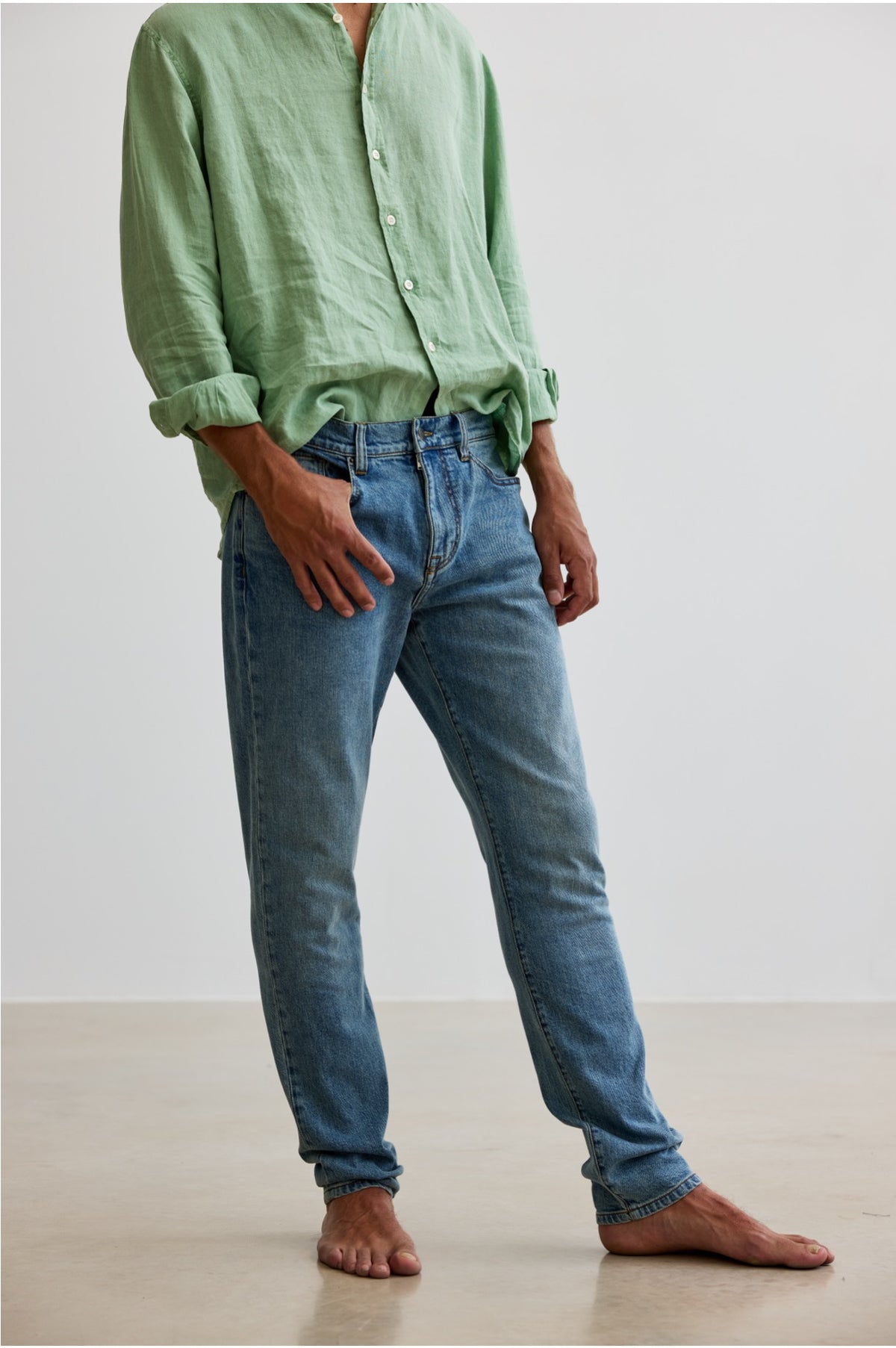 Simon - Denim Slim Fit Cut Pant